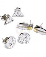 Harry Potter Earrings 3-Pack Snitch/Deathly Hallows/Platform 9 3/4 (silver plated)